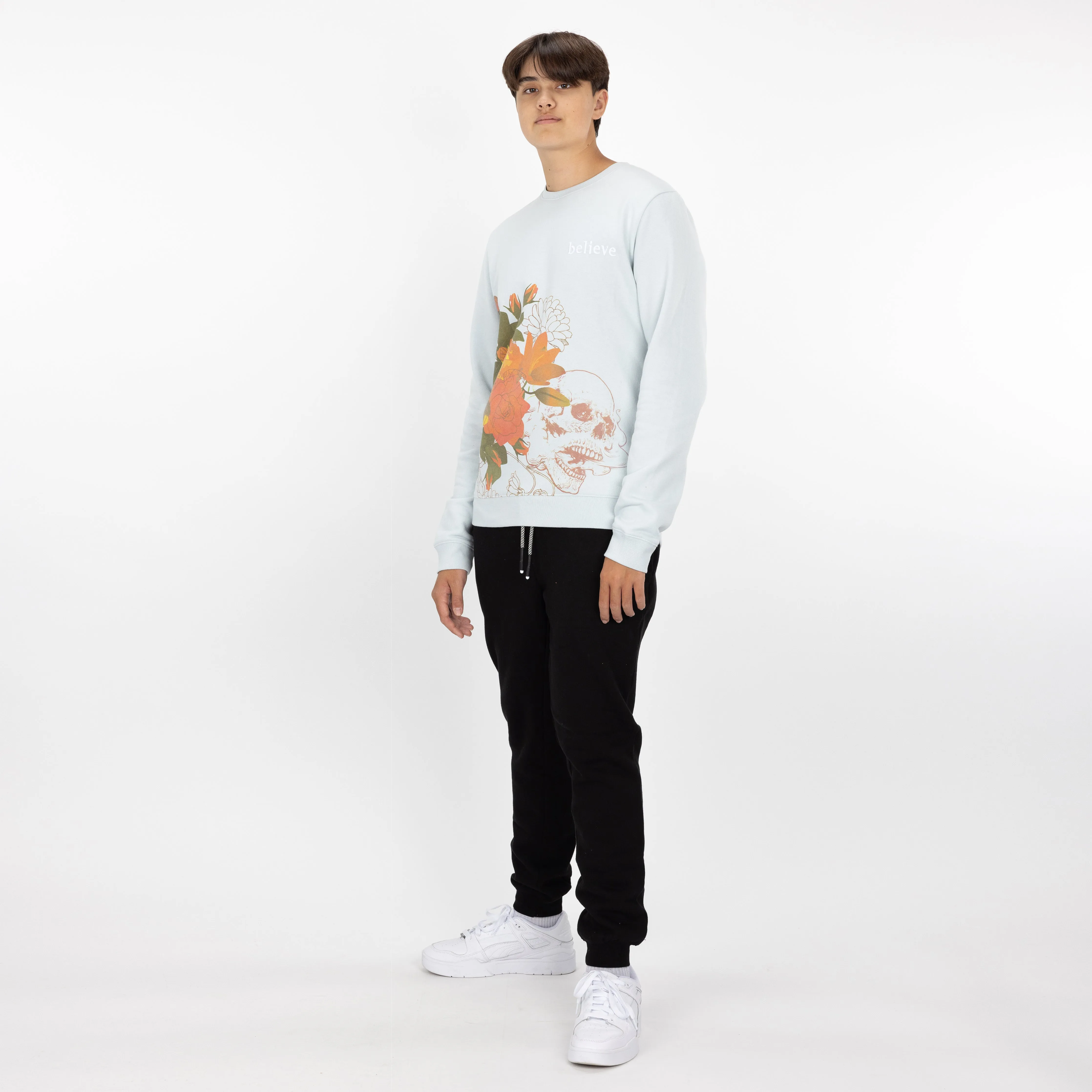Graphic Wraparound Crewneck Sweatshirt - Plein Air / Believe