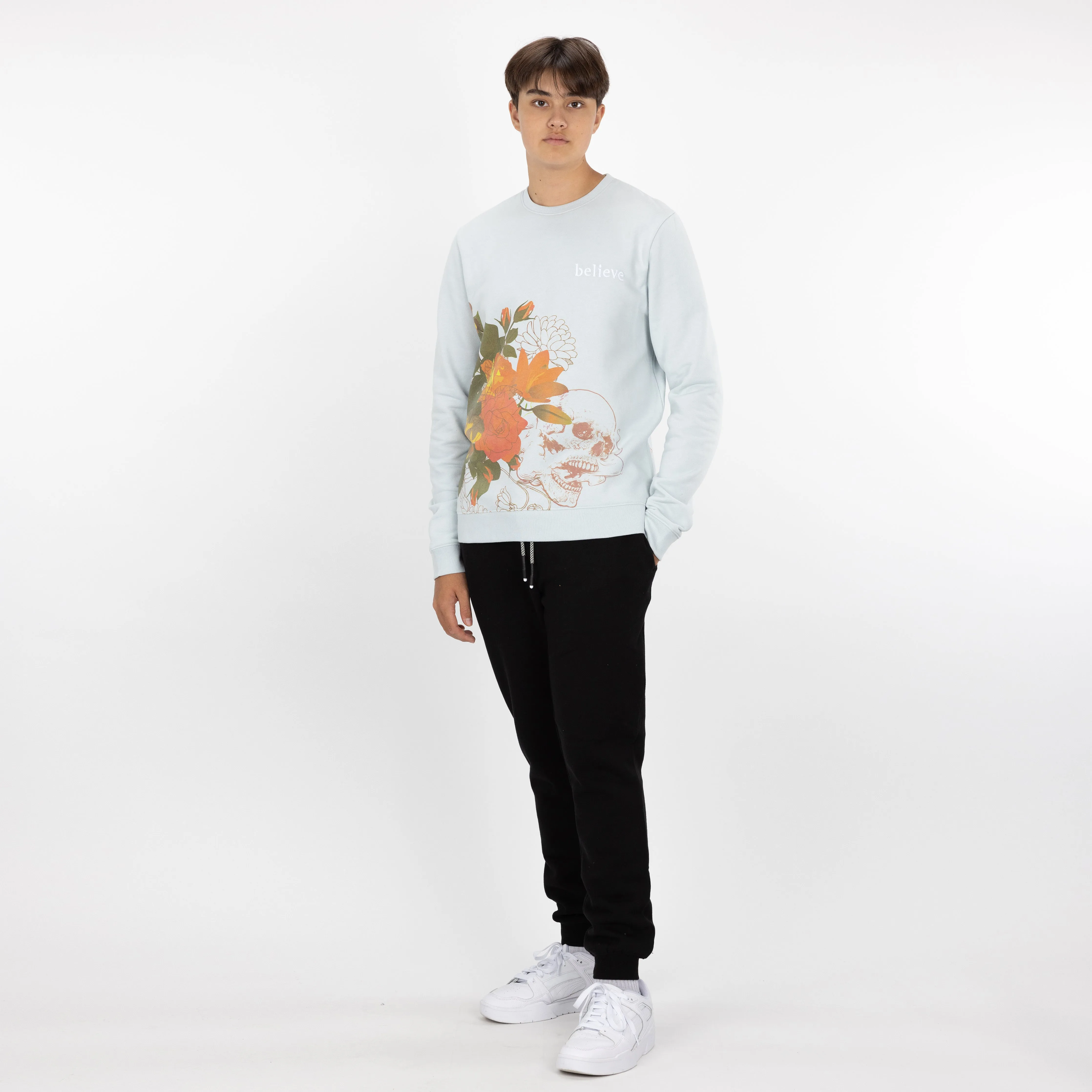 Graphic Wraparound Crewneck Sweatshirt - Plein Air / Believe