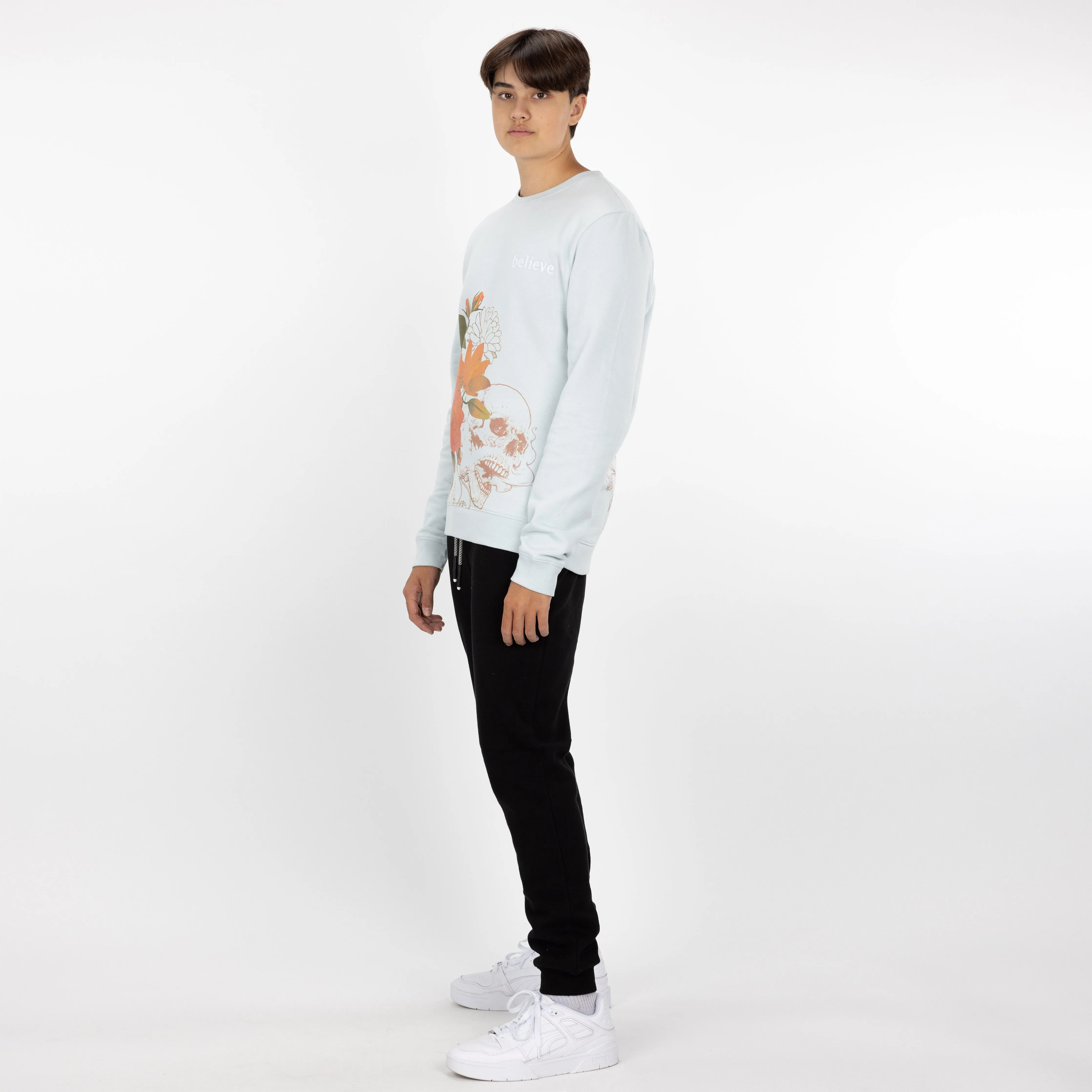 Graphic Wraparound Crewneck Sweatshirt - Plein Air / Believe