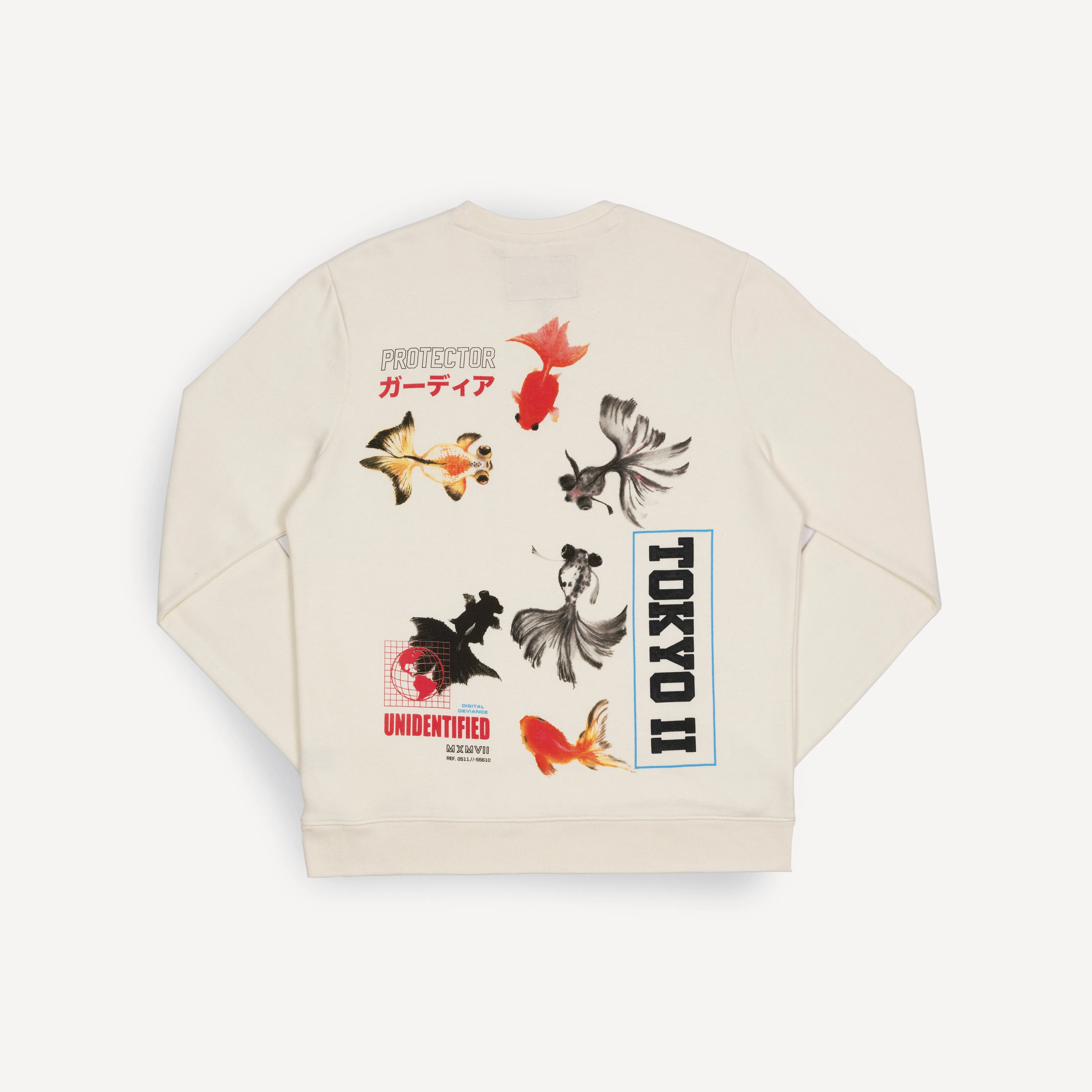 Graphic Wraparound Crewneck Sweatshirt - Tofu / Tokyo