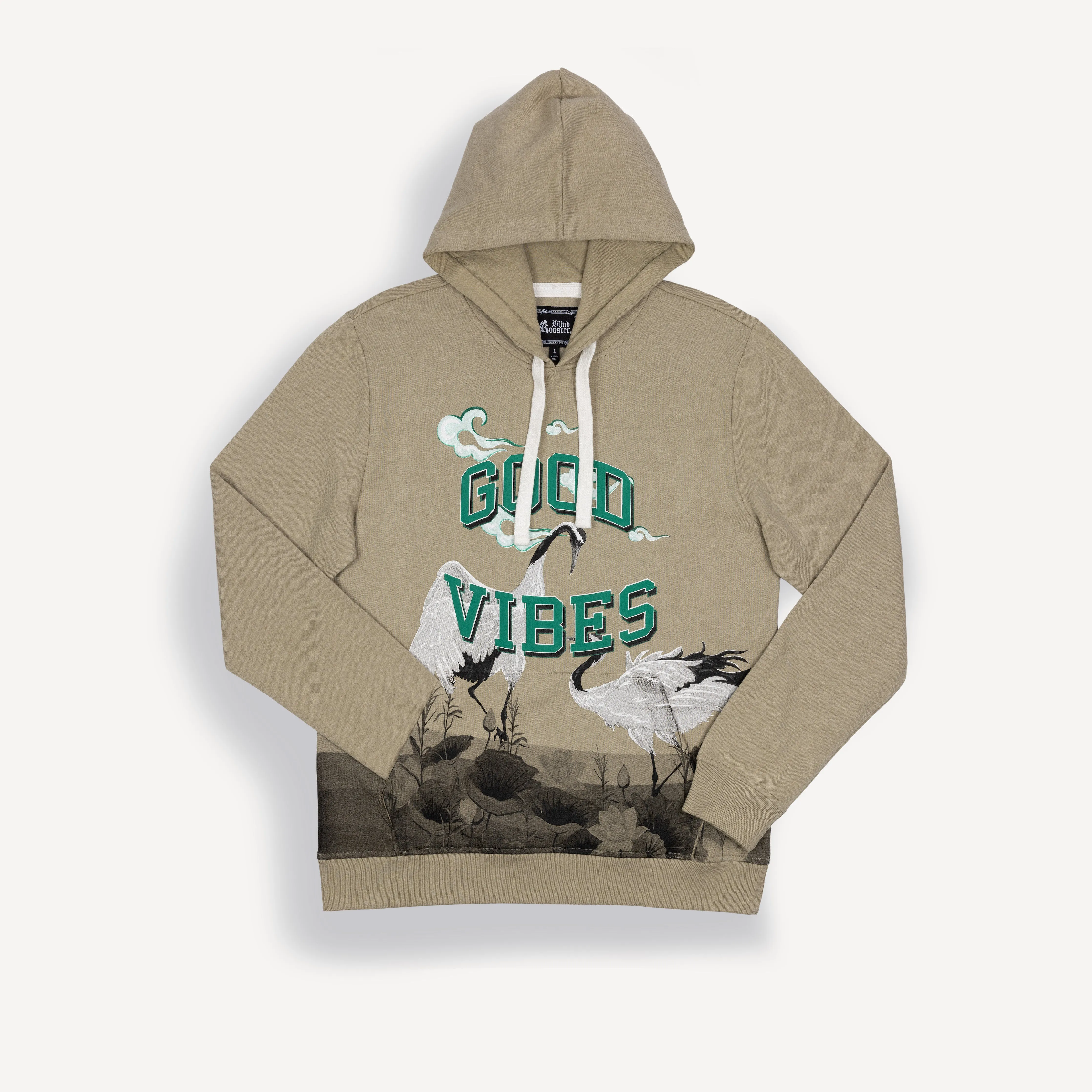Graphic Wraparound Hoodie - Elm / Good Vibes