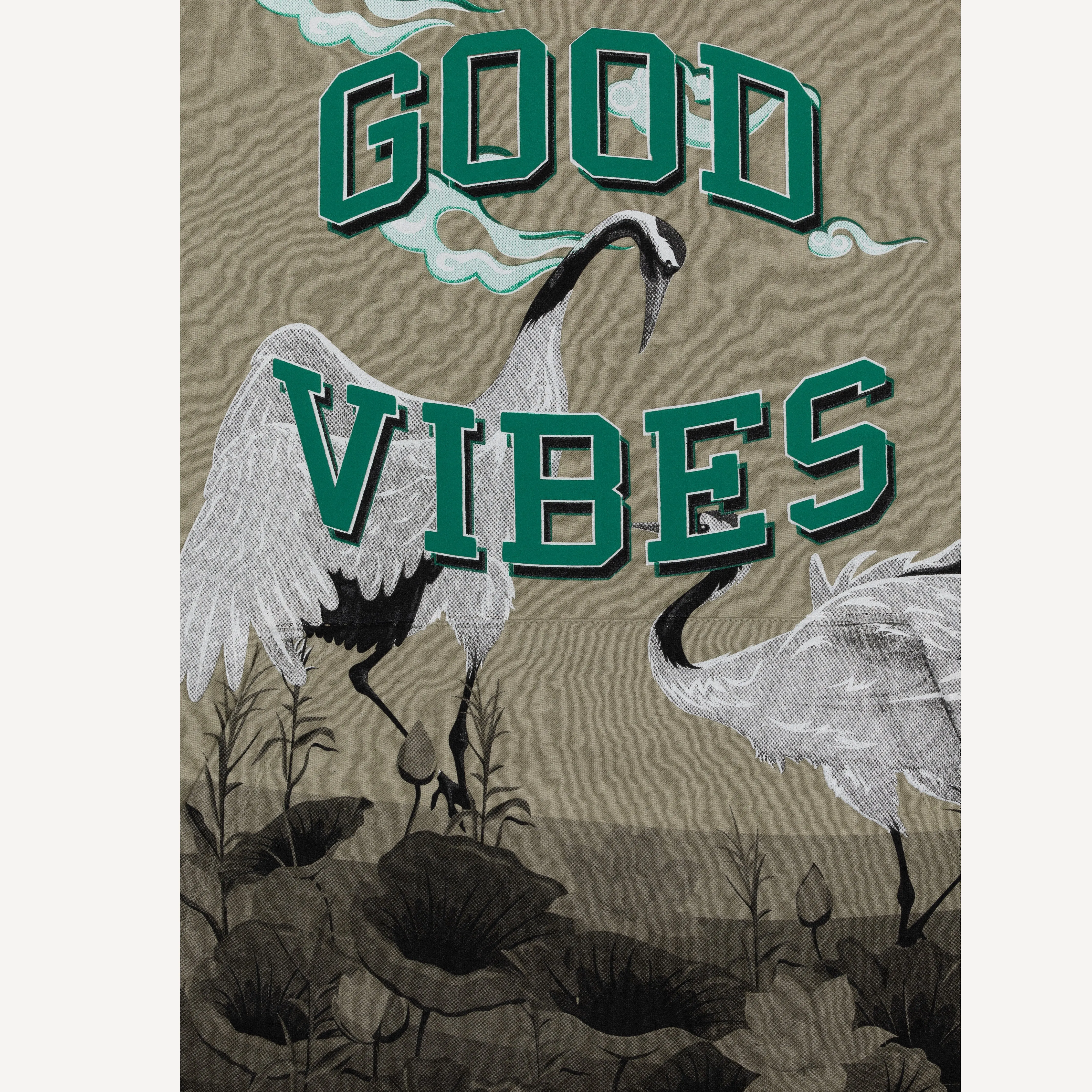 Graphic Wraparound Hoodie - Elm / Good Vibes
