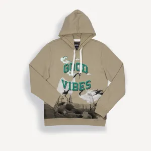 Graphic Wraparound Hoodie - Elm / Good Vibes
