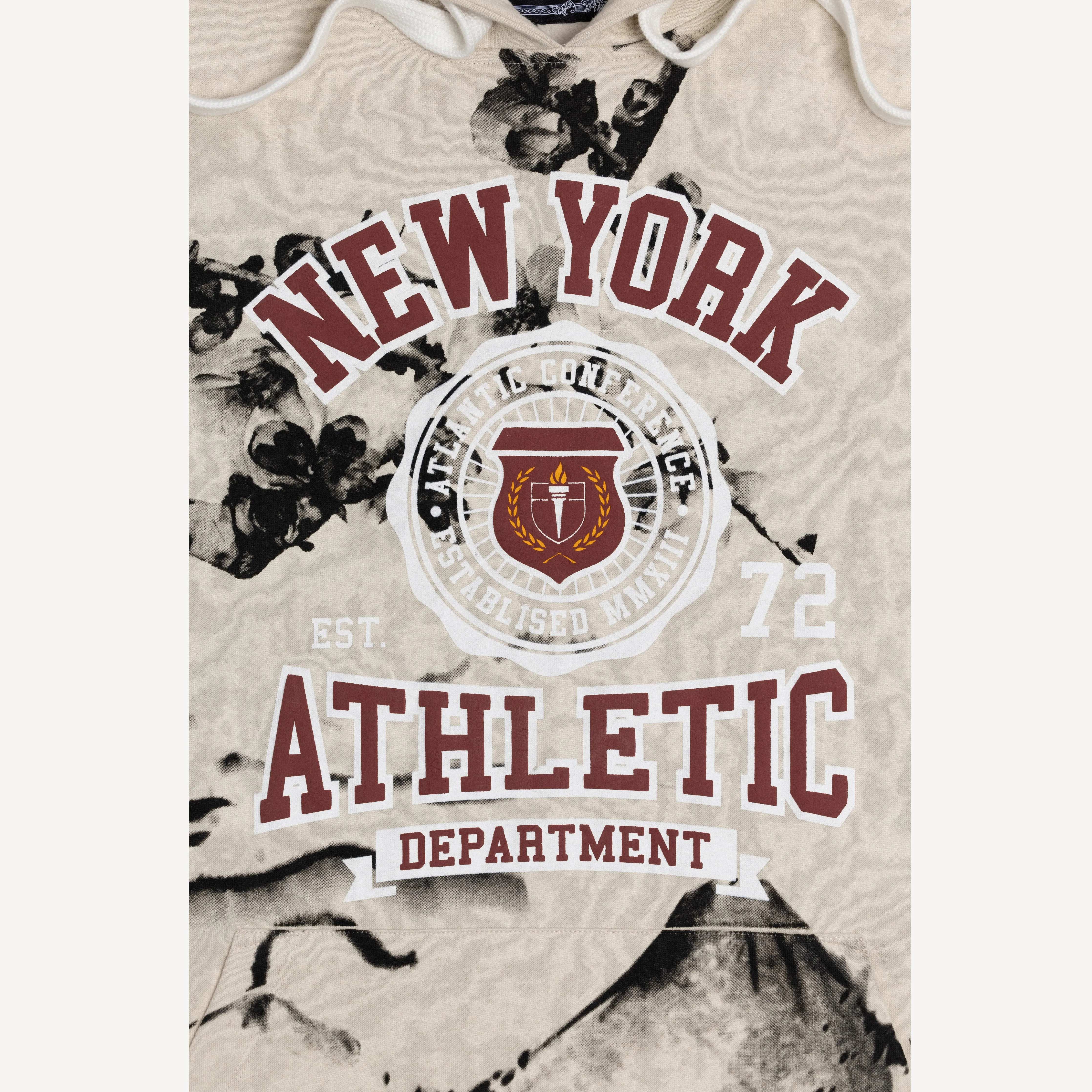 Graphic Wraparound Hoodie - Oatmeal / New York