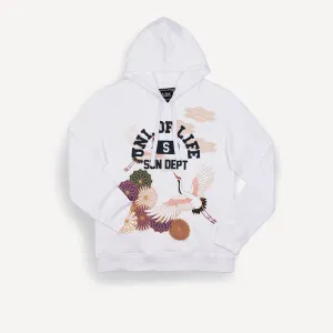 Graphic Wraparound Hoodie - White / Uni of Life