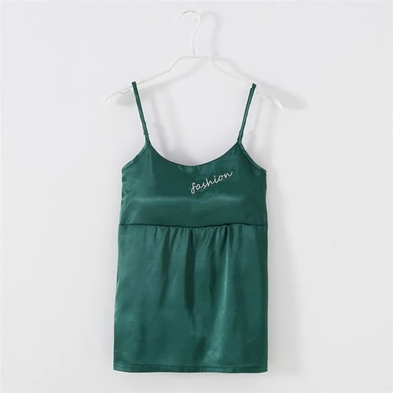 Green Satin Pajama Set