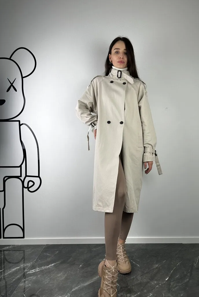 Grey Classical trench coat