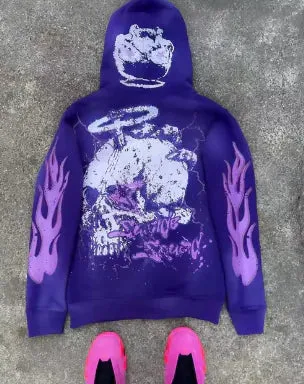 Harajuku Skull Print hoodies women