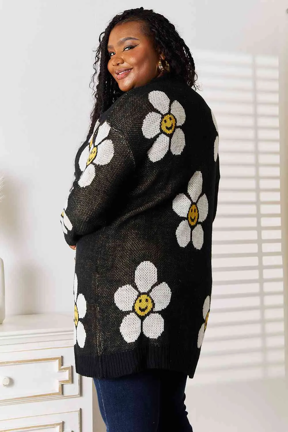 Hazel Blues® |  Double Take Floral Button Down Longline Cardigan
