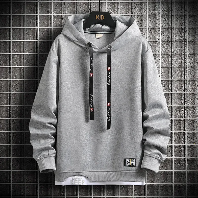 Hip Hop Men's Solid Hooded Sweatshirt