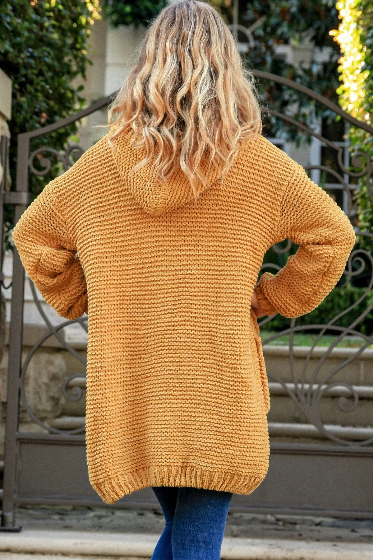IB Longline cosy cardi Mustard