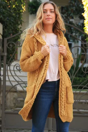 IB Longline cosy cardi Mustard