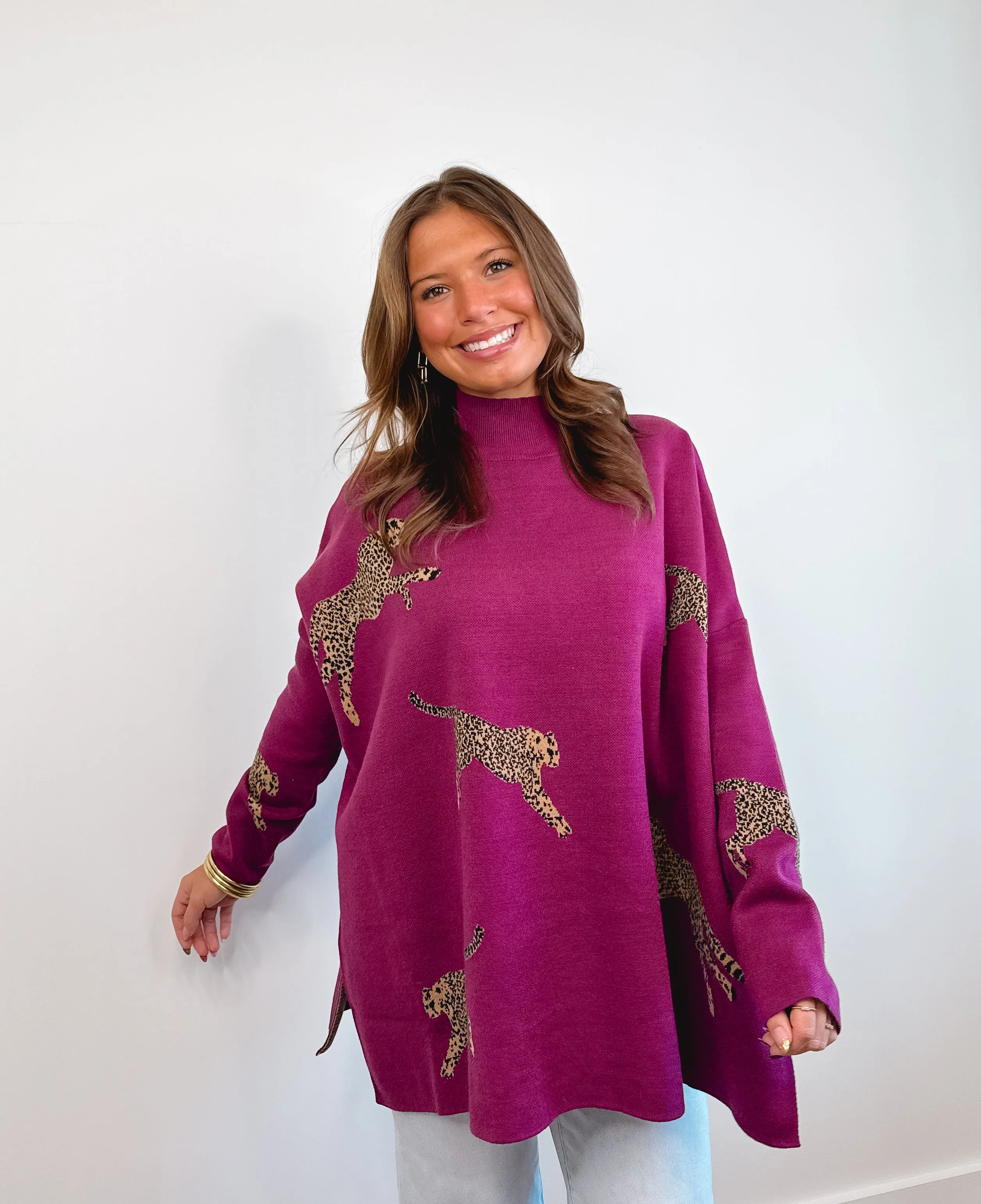 Into The Jungle Sweater (Fuchsia)