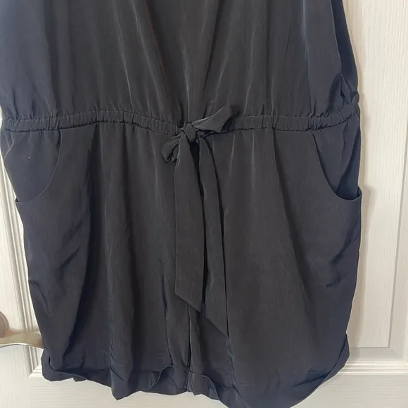 J Crew Silk Black Romper XL