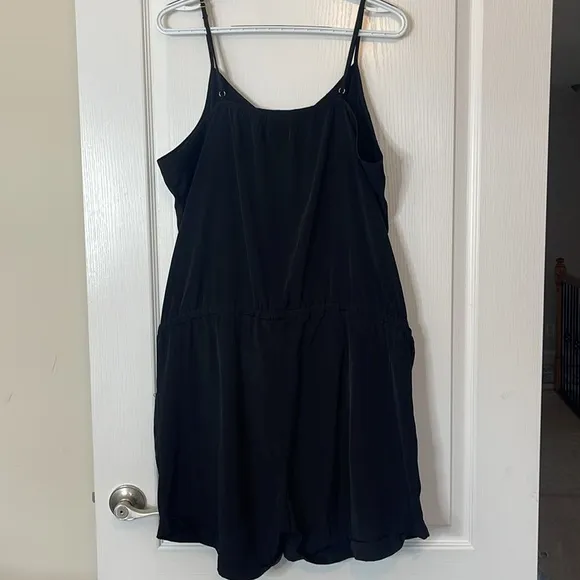 J Crew Silk Black Romper XL