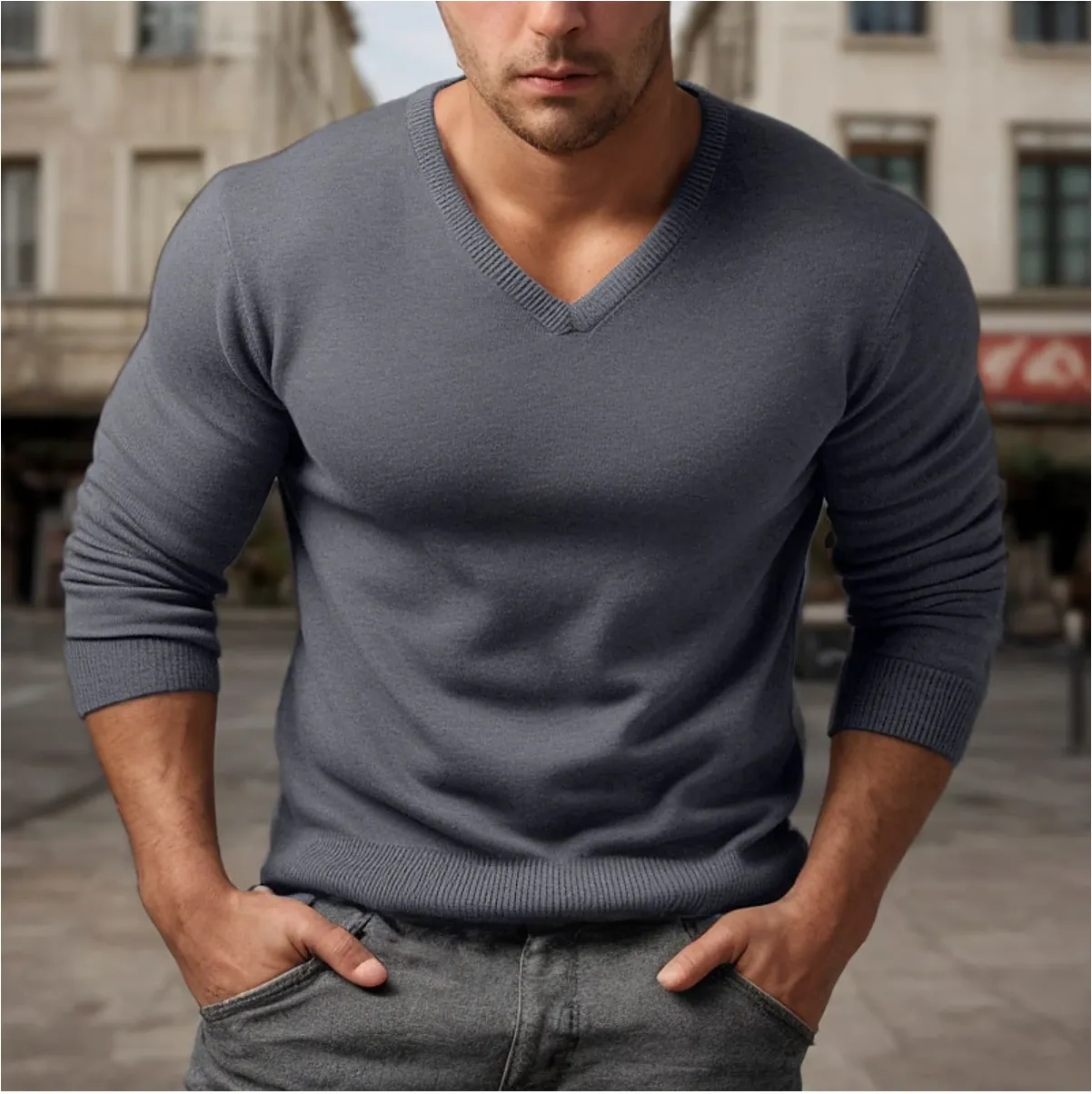 Jeremy | Men's V-Neck Sweater