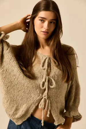 Jersey oversize lazos beige