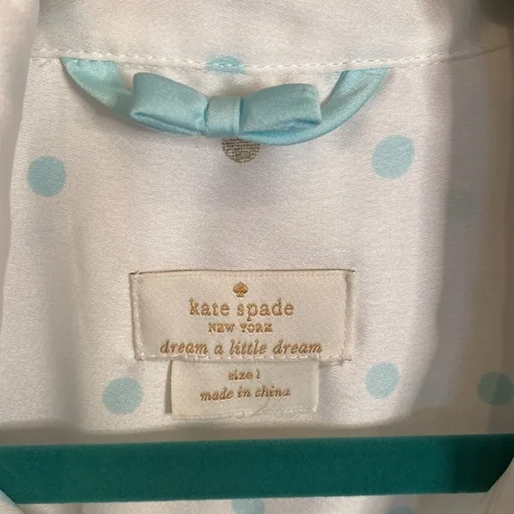 Kate Spade 2 piece Summer weight pajamas polka dot wide leg long shorts sz Large
