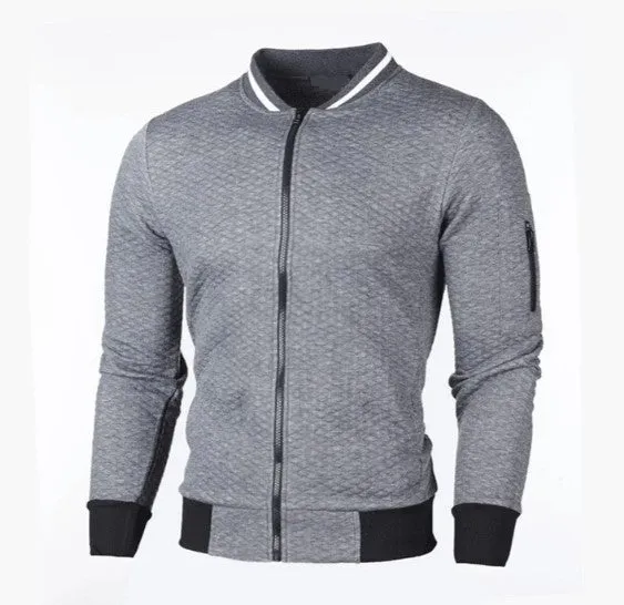 Keda - men's sweatshirt with zip and stand-up collar