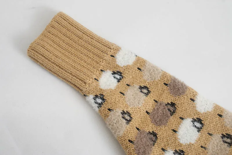 Knit Single-breasted High-collared Floral Sweaters