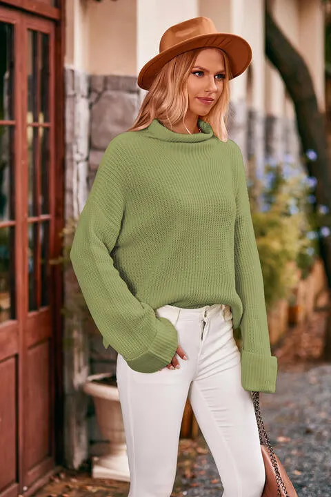 Kyle Mock Neck Drop Shoulder Sweater