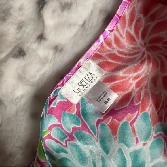 La senza 2 piece set tank top and shorts pajamas lounge fireworks floral shiny