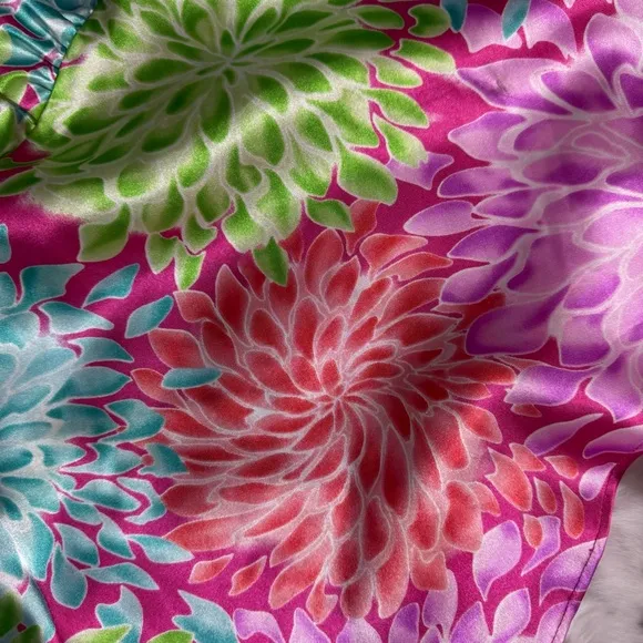 La senza 2 piece set tank top and shorts pajamas lounge fireworks floral shiny