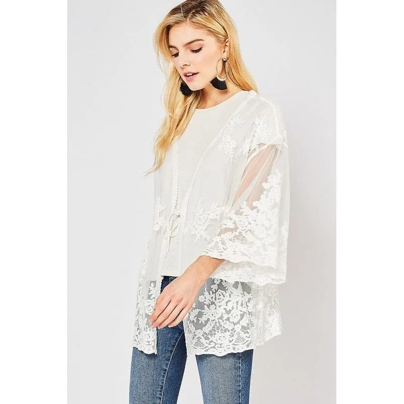 Lace cardigan Regular Size