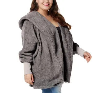 Large Size Women's Fat Mm Winter Tops Lantern Sleeves Plus Size Plush Coat