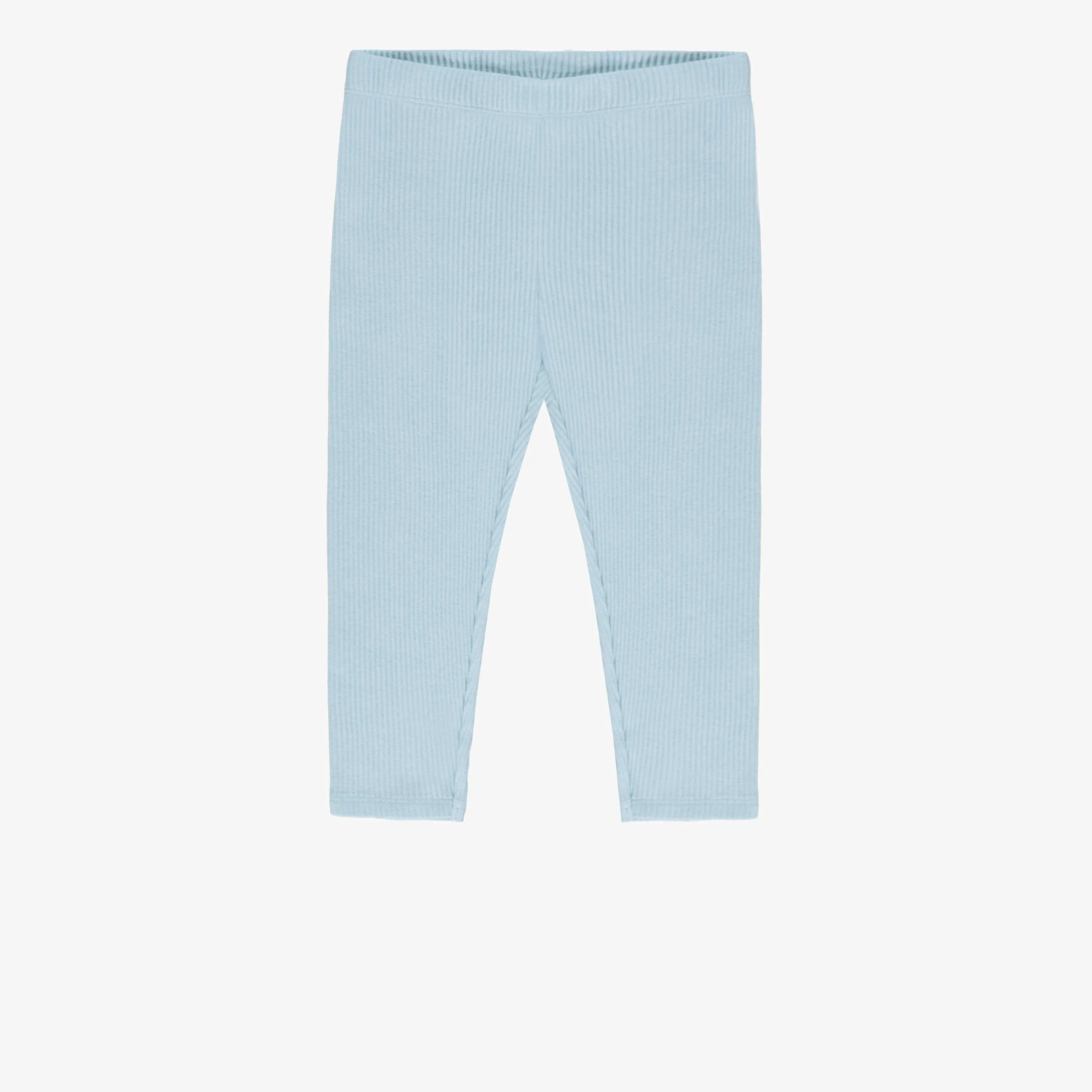 Legging bleu longueur ¾ en tricot côtelé, enfant || Blue ¾ length legging in ribbed knit, child