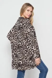 Leopard Open Cardigan