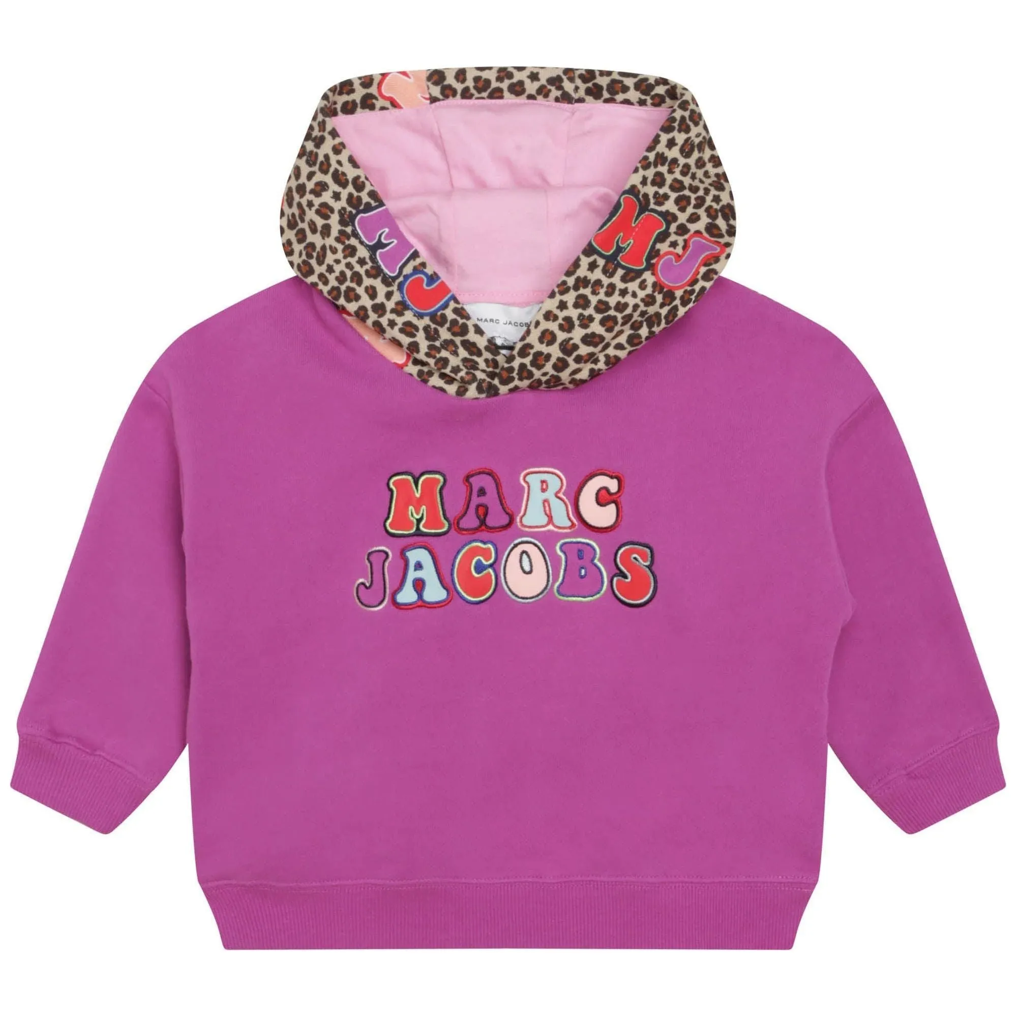 Leopard Print Hooded Sweatshirt - Raspberry