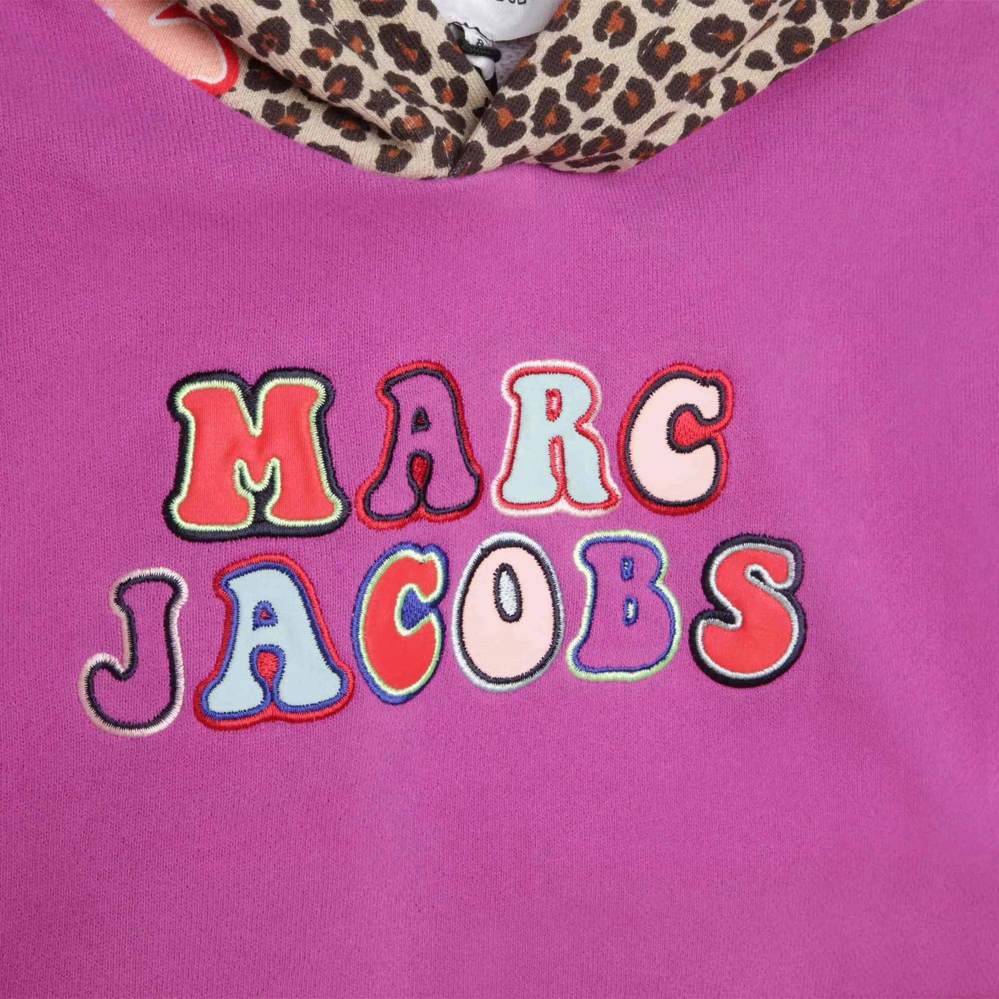 Leopard Print Hooded Sweatshirt - Raspberry