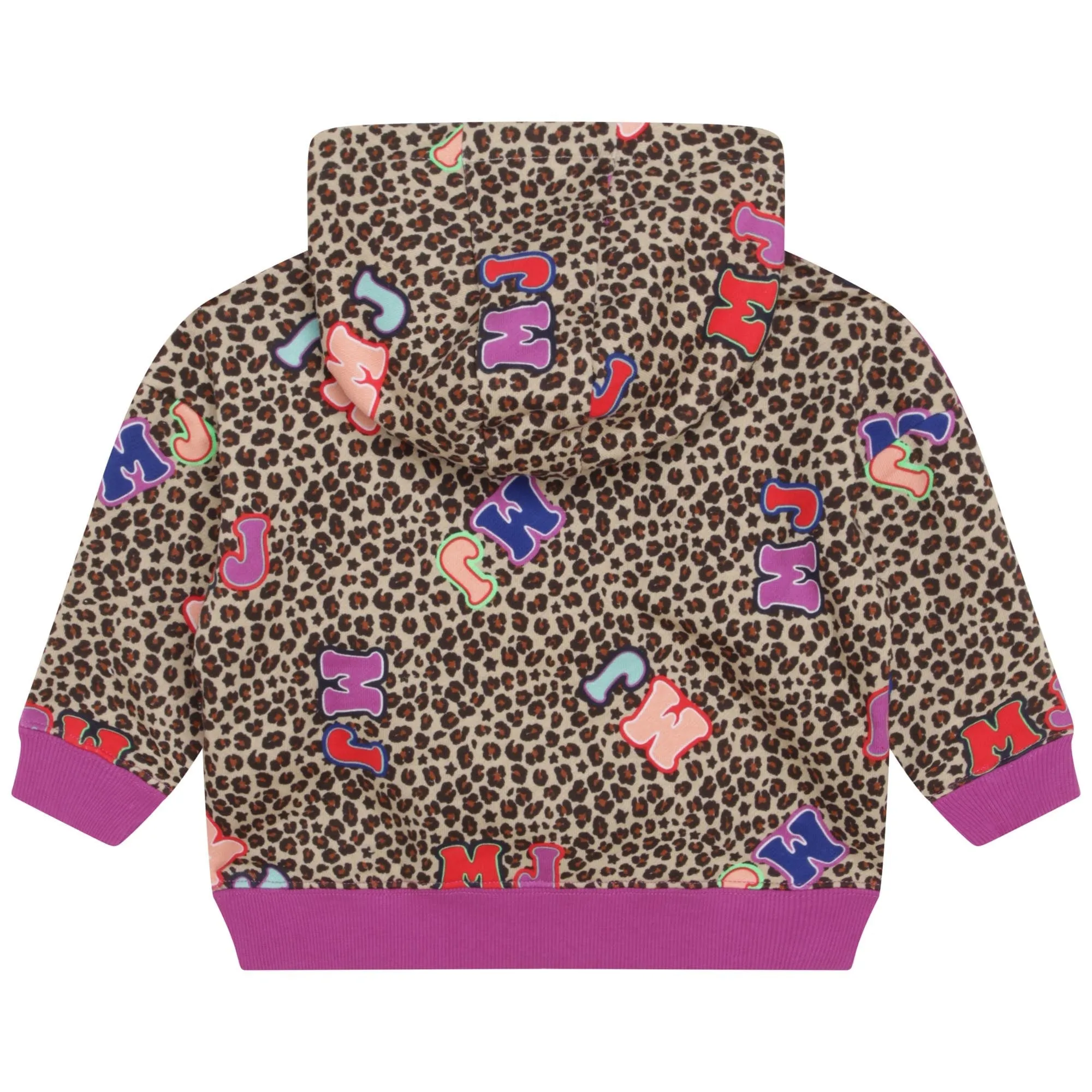 Leopard Print Hooded Sweatshirt - Raspberry