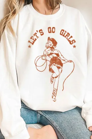 LETS GO GIRLS WESTERN OVERSIZED GRAPHIC SWEATSHIRT