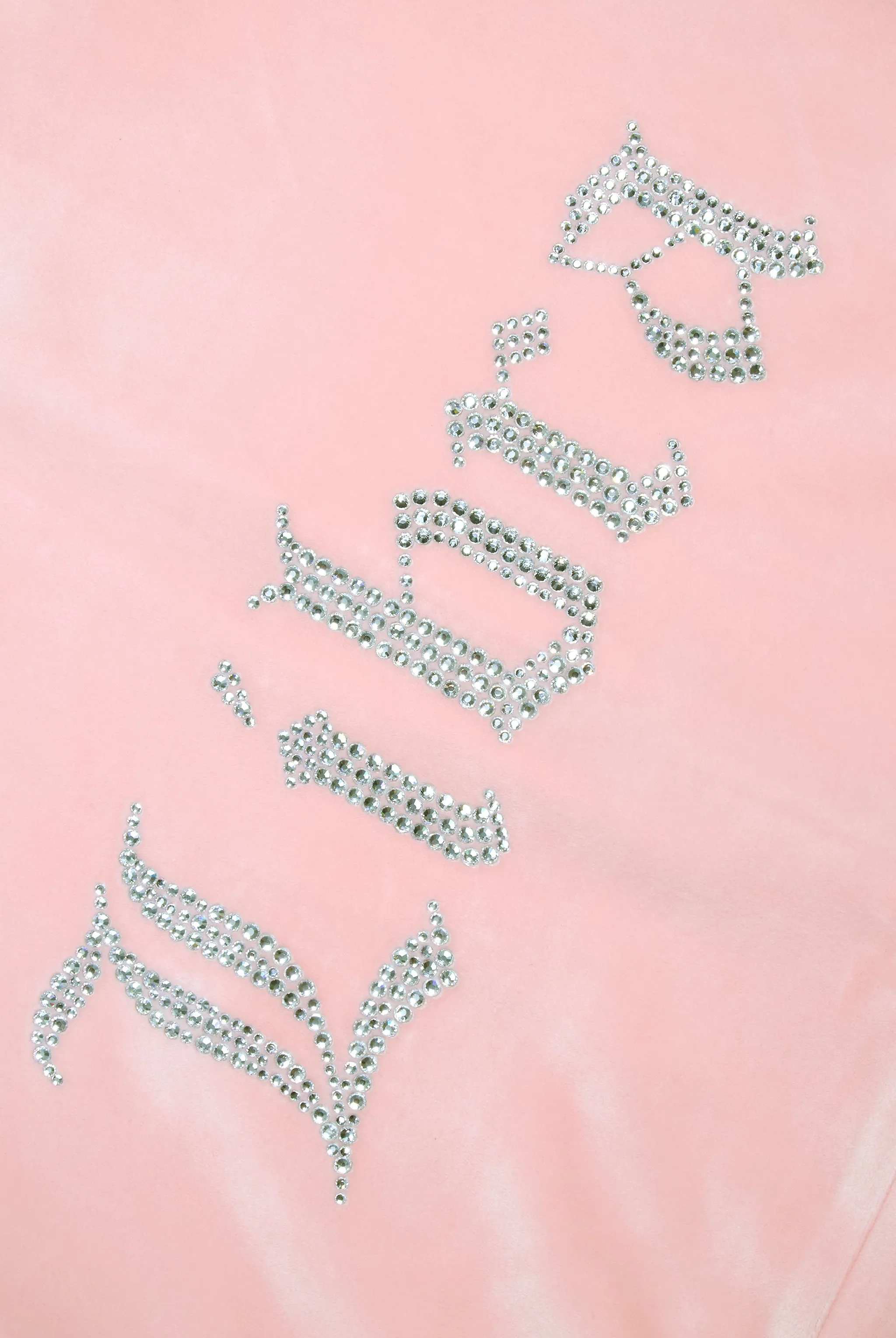 'LIBRA' JUICY PINK DIAMANTÉ VELOUR ZIP-THROUGH HOODIE