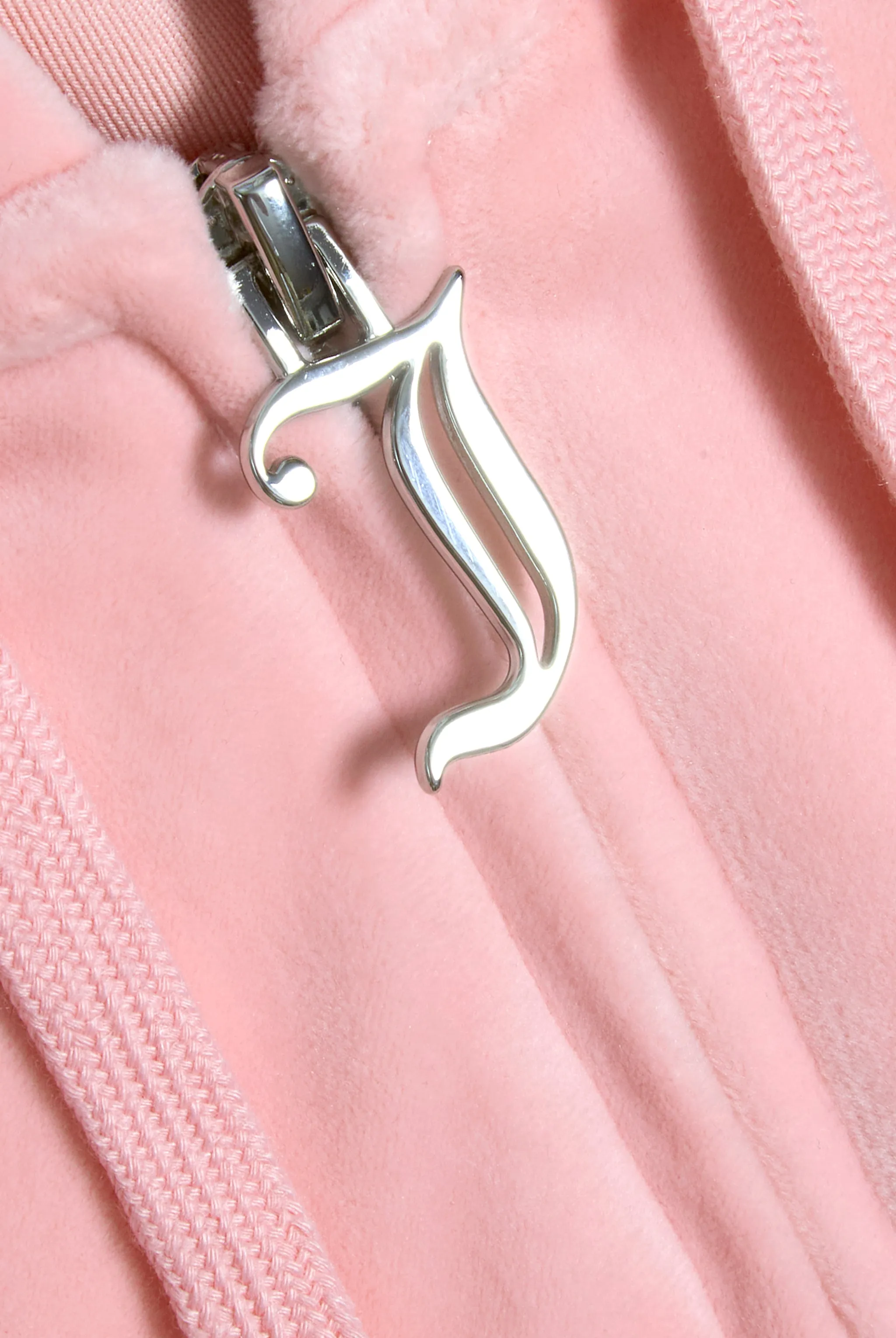 'LIBRA' JUICY PINK DIAMANTÉ VELOUR ZIP-THROUGH HOODIE