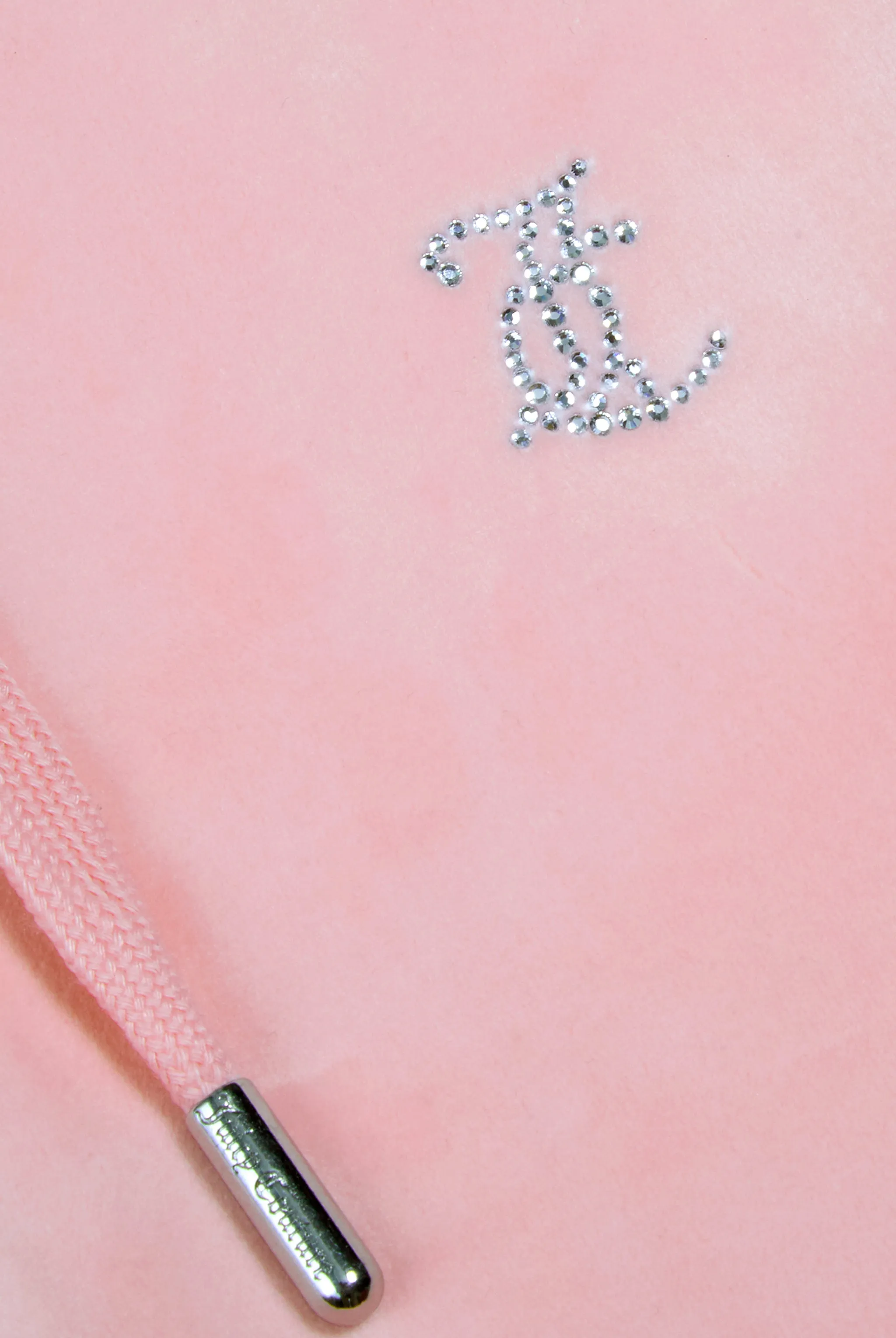 'LIBRA' JUICY PINK DIAMANTÉ VELOUR ZIP-THROUGH HOODIE