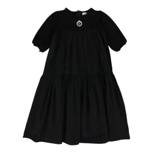 Lil Legs Emblem Maxi Dress Three Quarter Sleeve - Black