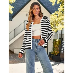 LILLUSORY Cable Knit Cardigan Sweaters Open Front Button Up Blazer