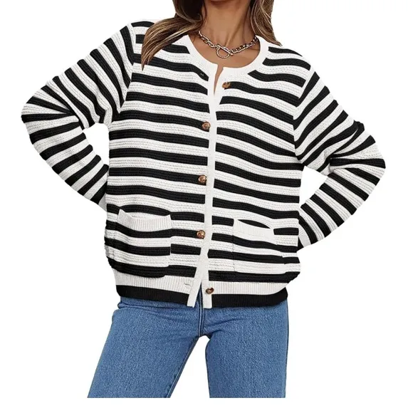 LILLUSORY Cable Knit Cardigan Sweaters Open Front Button Up Blazer