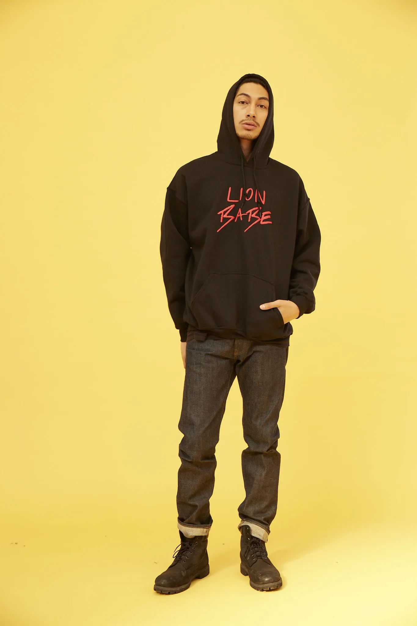 LION BABE NEON PUFF LOGO HOODIE