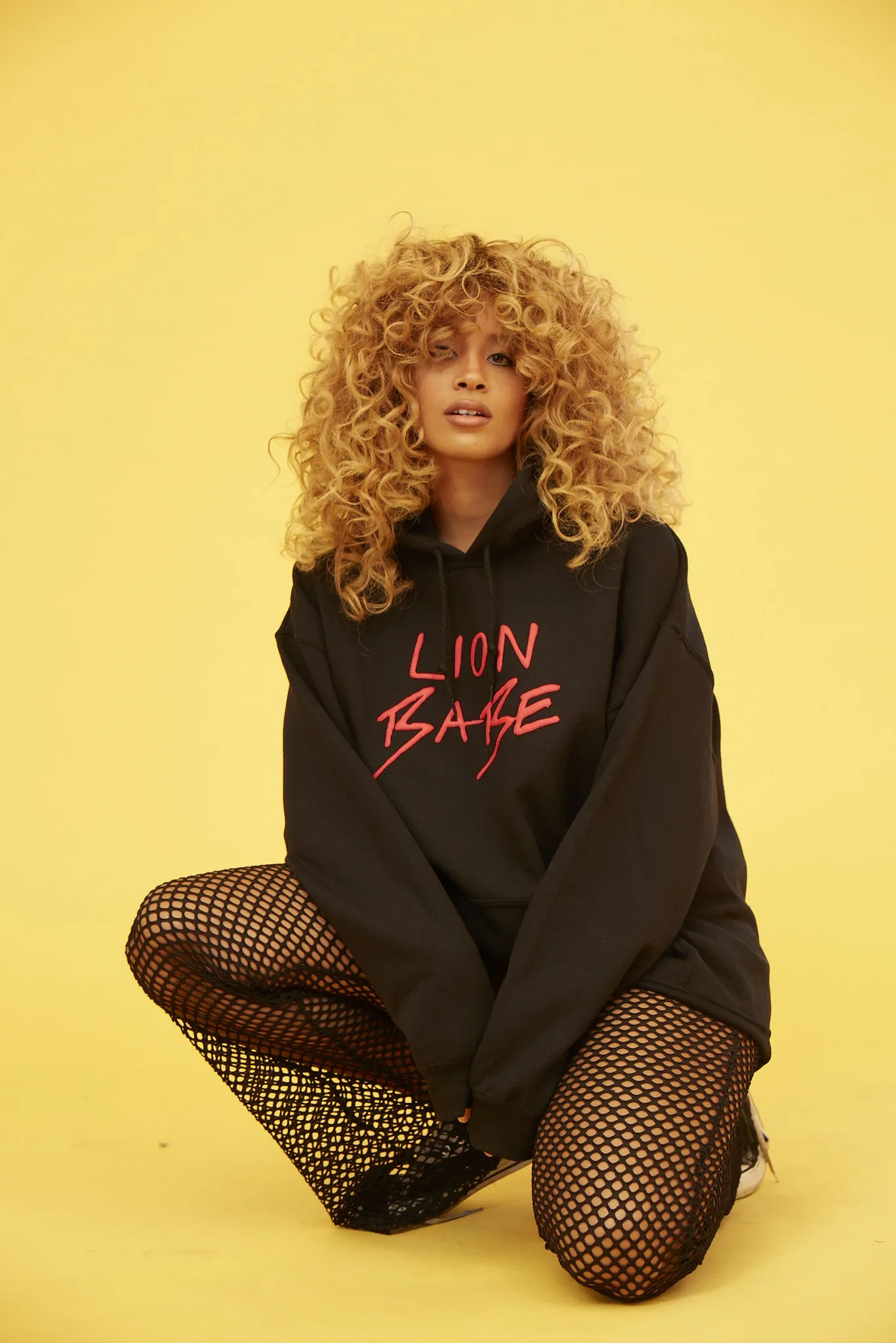 LION BABE NEON PUFF LOGO HOODIE
