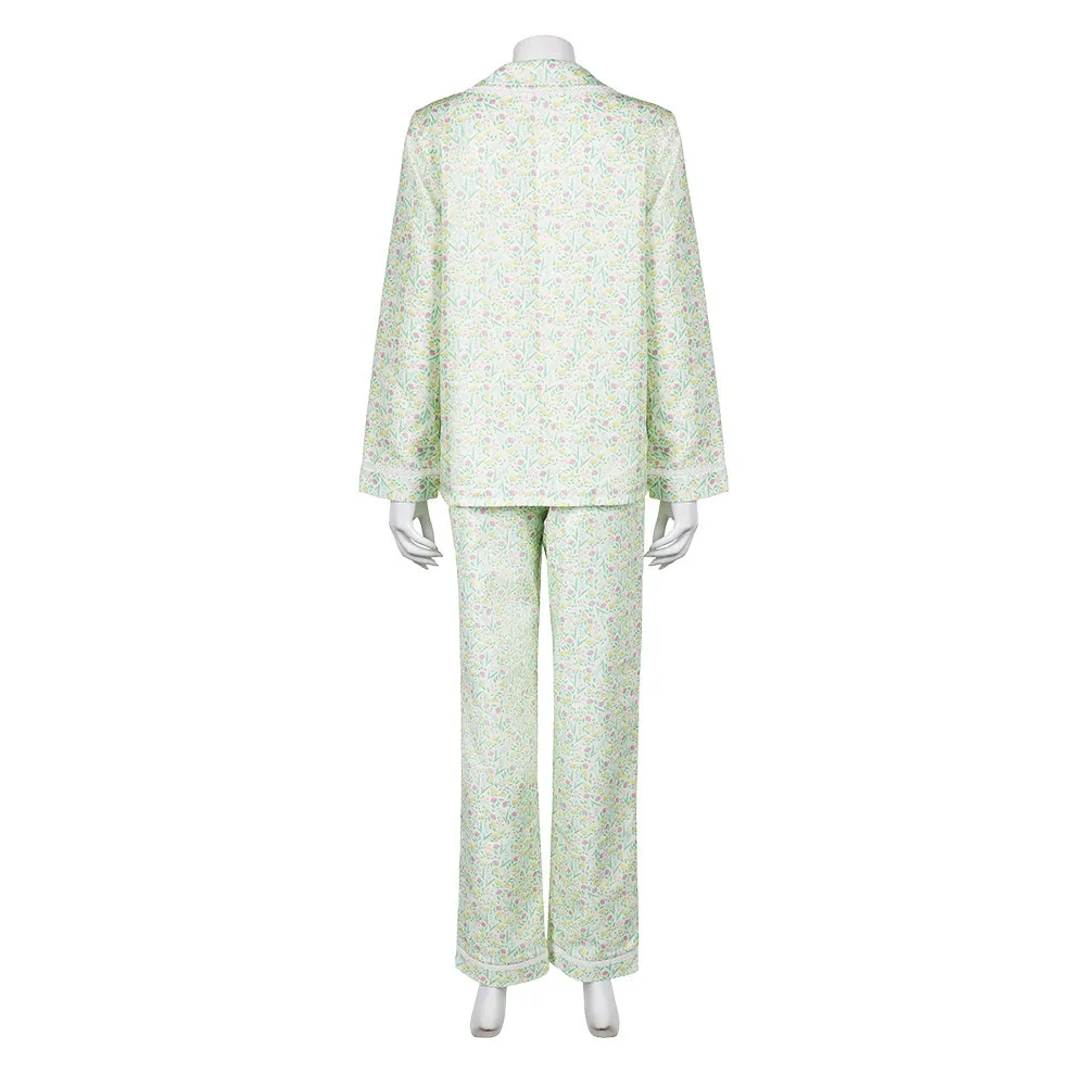 Lisa Frankenstein Movie Chracter Floral Pajamas Cosplay Costume Outfits Halloween Carnival Suit