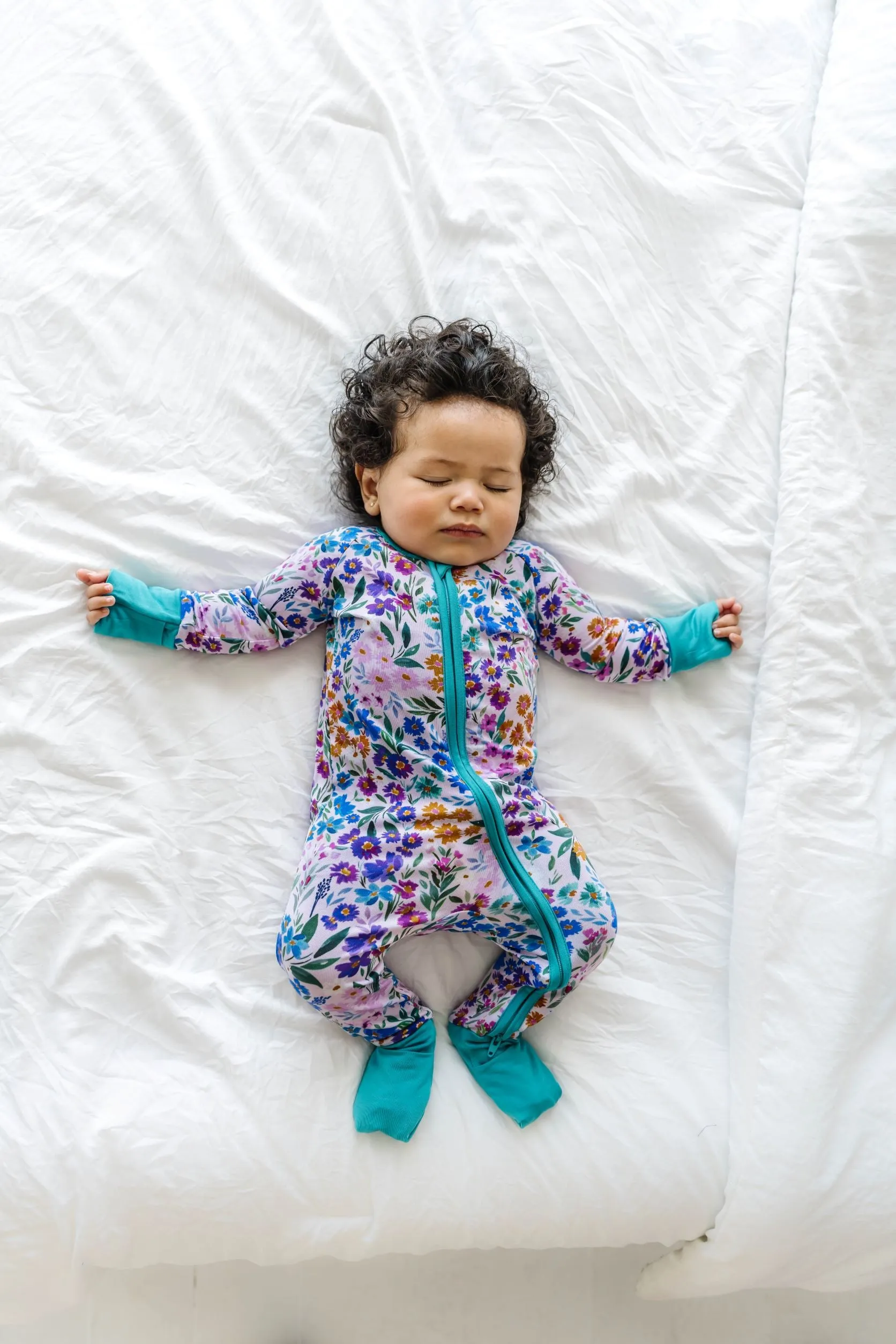 Little Sleepies Sweet Pea Floral Convertible Romper/Sleeper