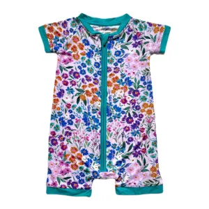 Little Sleepies Sweet Pea Floral Shorty Romper/Sleeper