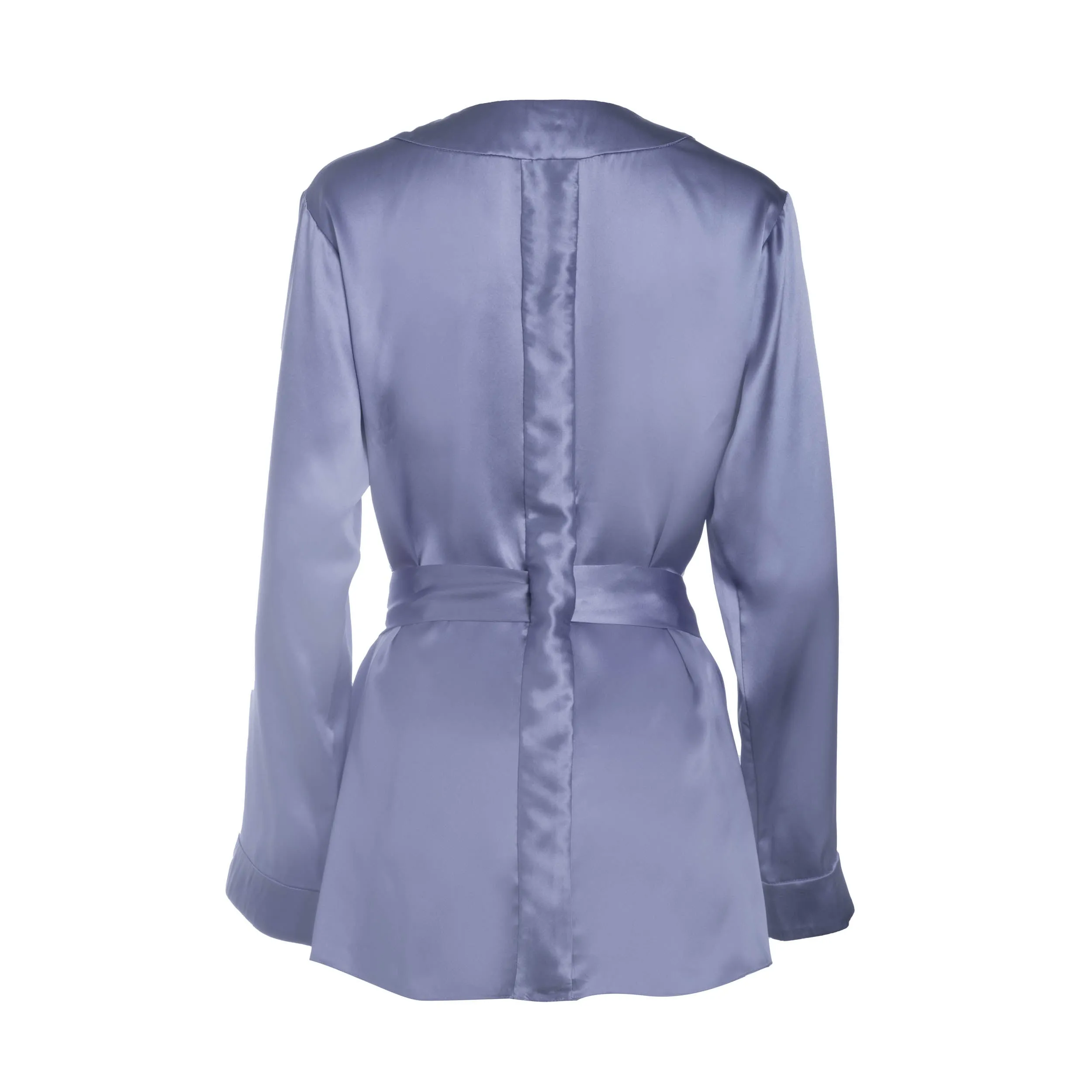 LOLA SILK SHORT ROBE & DONNA SILK CHIFFON SHORT IN PERIWINKLE