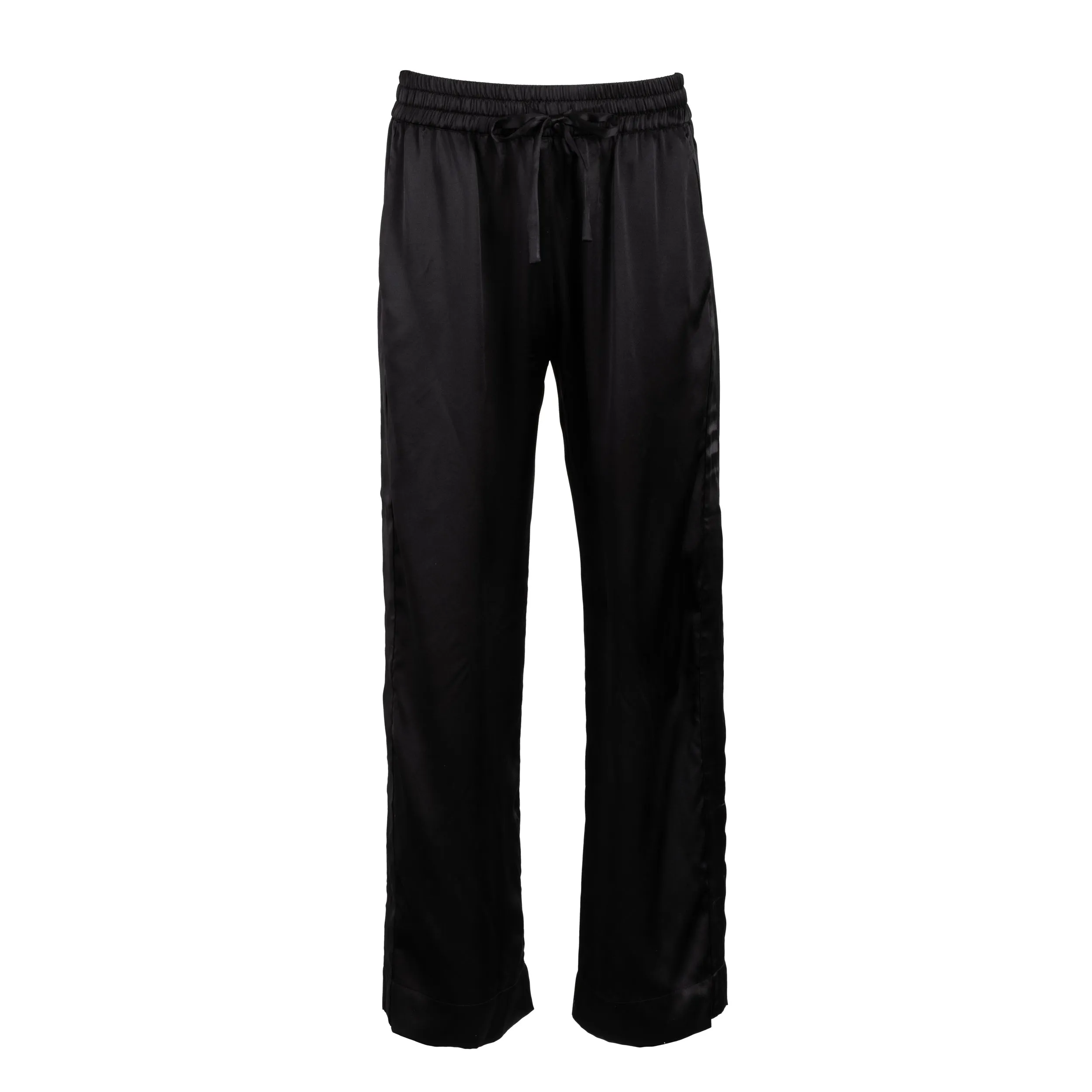 LOLA SILK TUXEDO PANT IN NOIRE