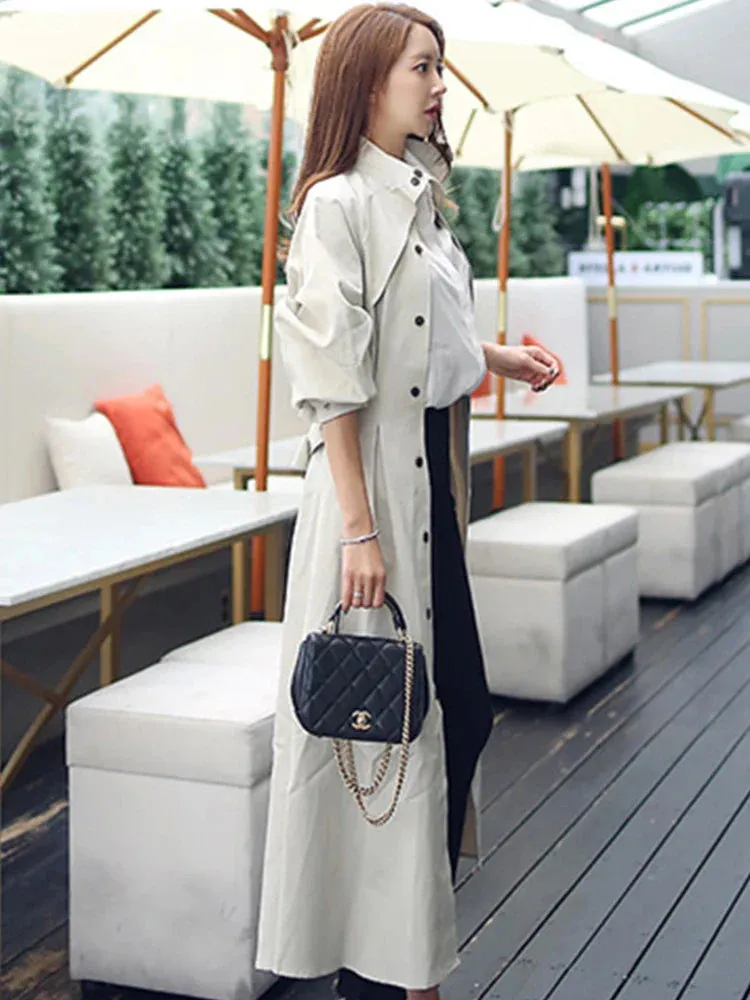 Long Belted Trench Coat