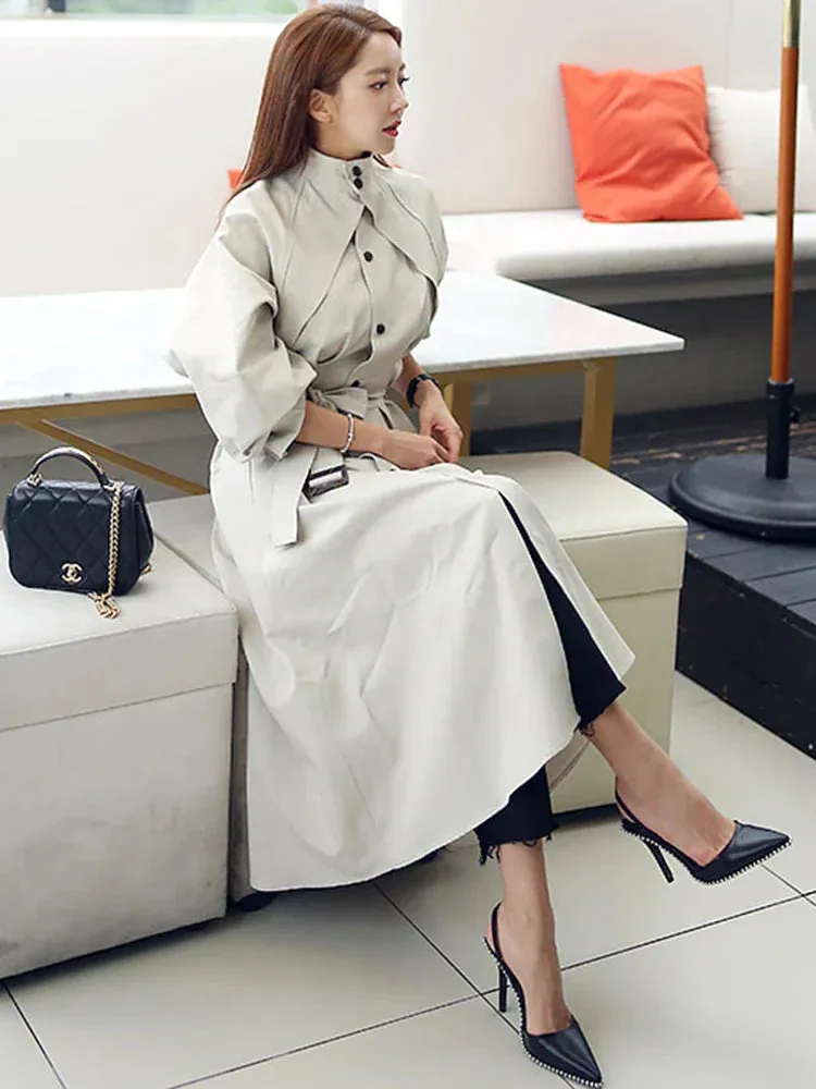 Long Belted Trench Coat